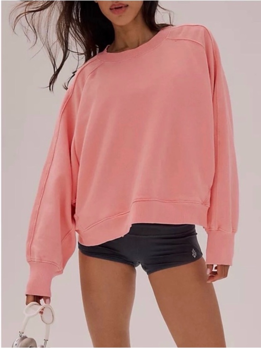 Free People Trackline Crew. NWT. Taffy pink